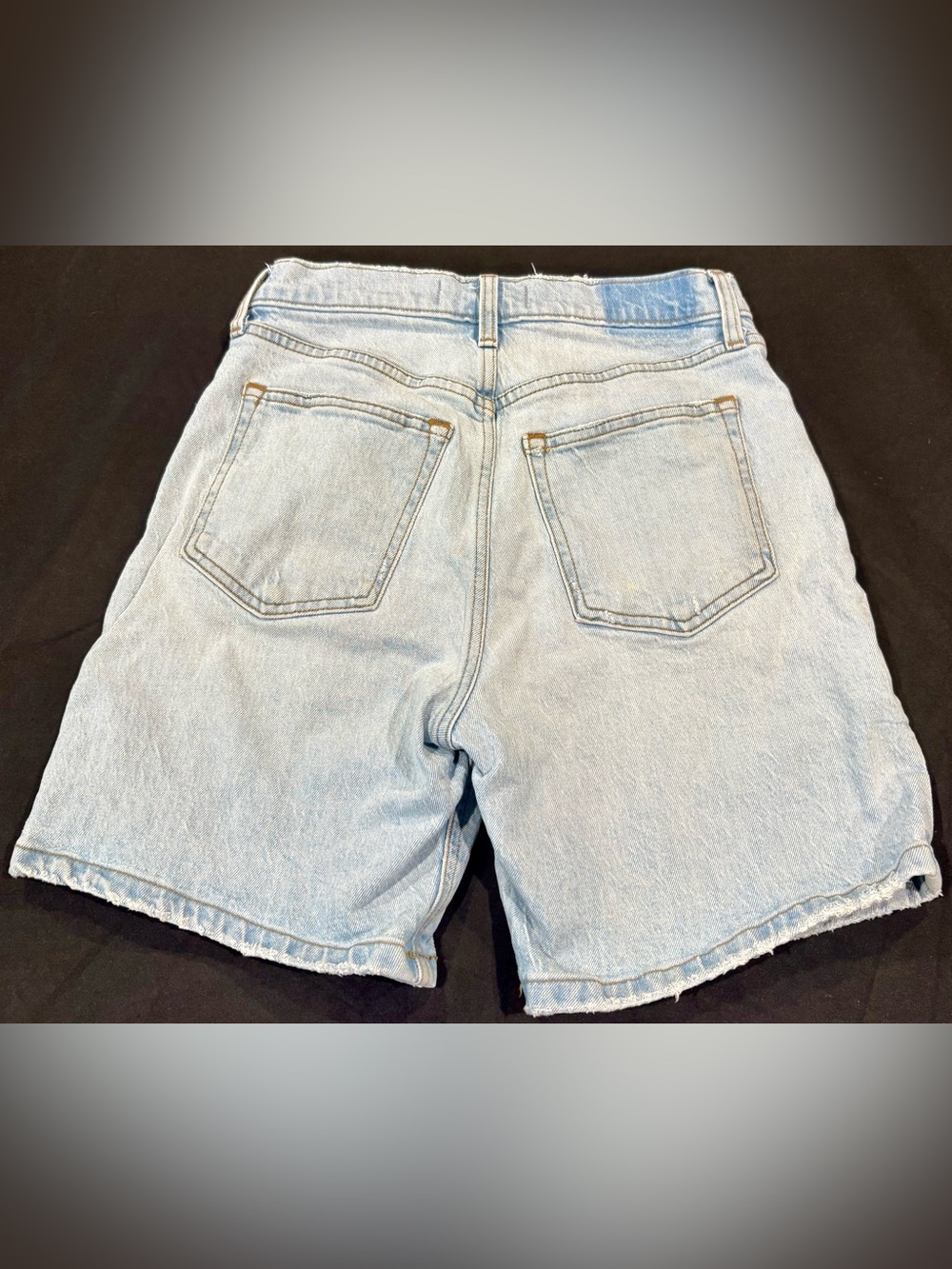 Abercrombie & Fitch Dad Shorts Womens 26/2 High Rise Light Wash Distressed Denim - Picture 4 of 8